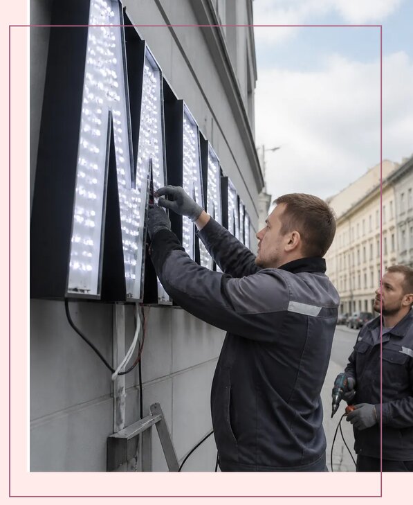 Изготовление и монтаж светодиодных LED вывесок в Мегионе