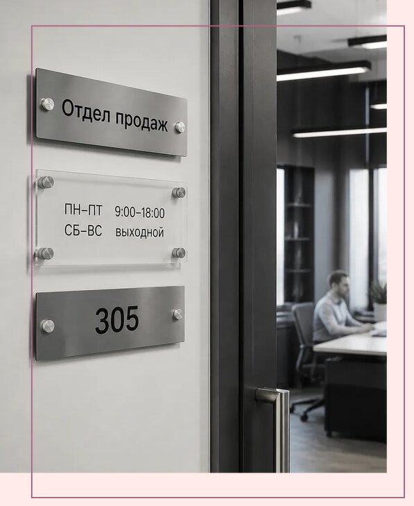 Офисные таблички на дверь в Мегионе по цене от 5108 р. | Аванза-Мго